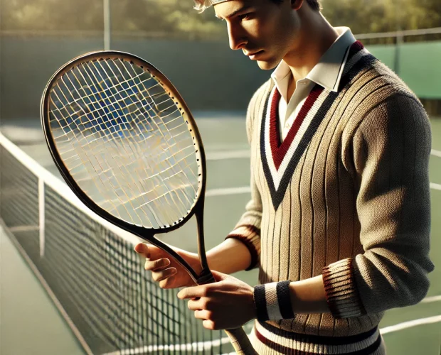 man choosing his ideal tennis racket